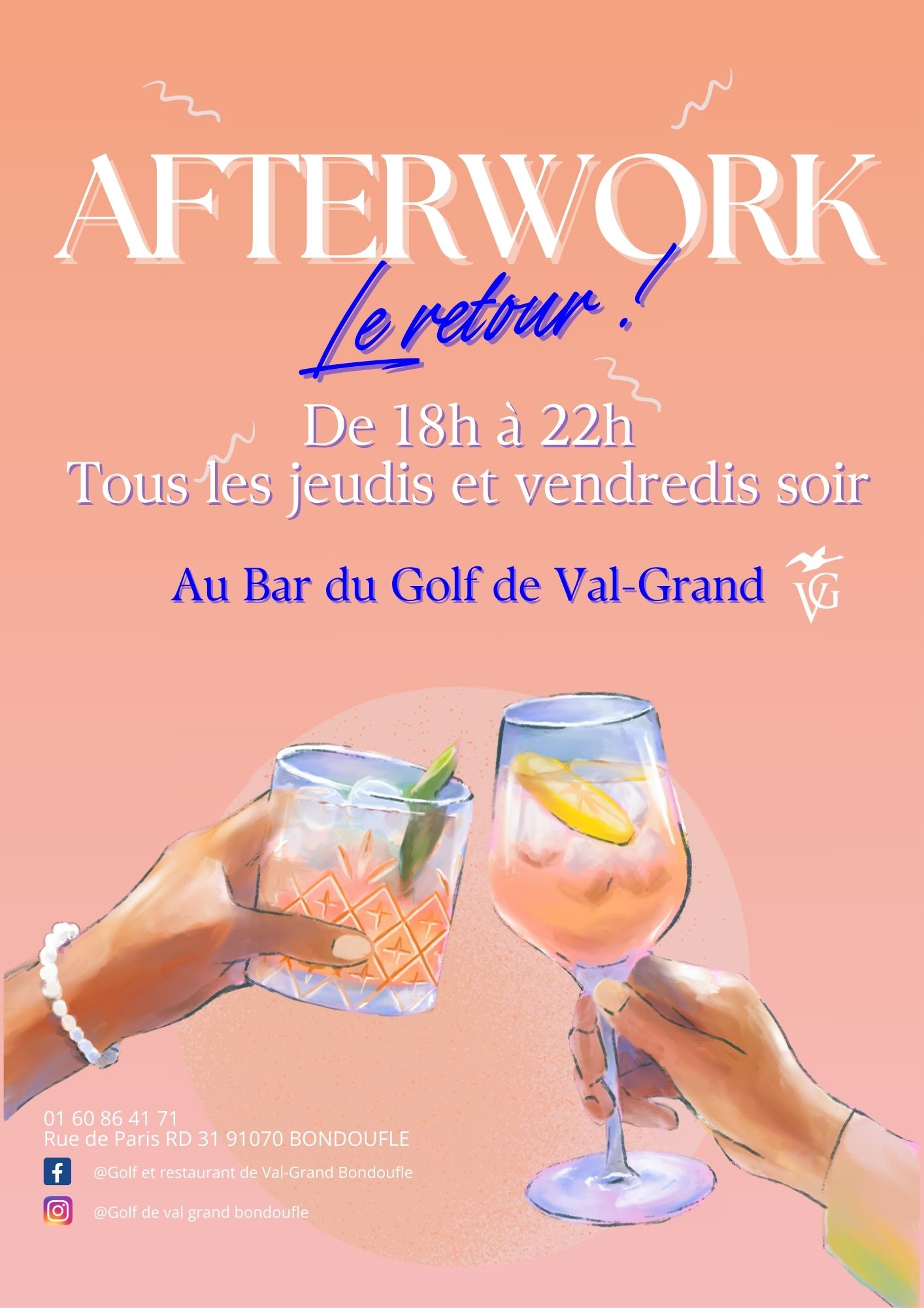 Les Afterworks sont de retour au Golf de Val-Grand !🍸