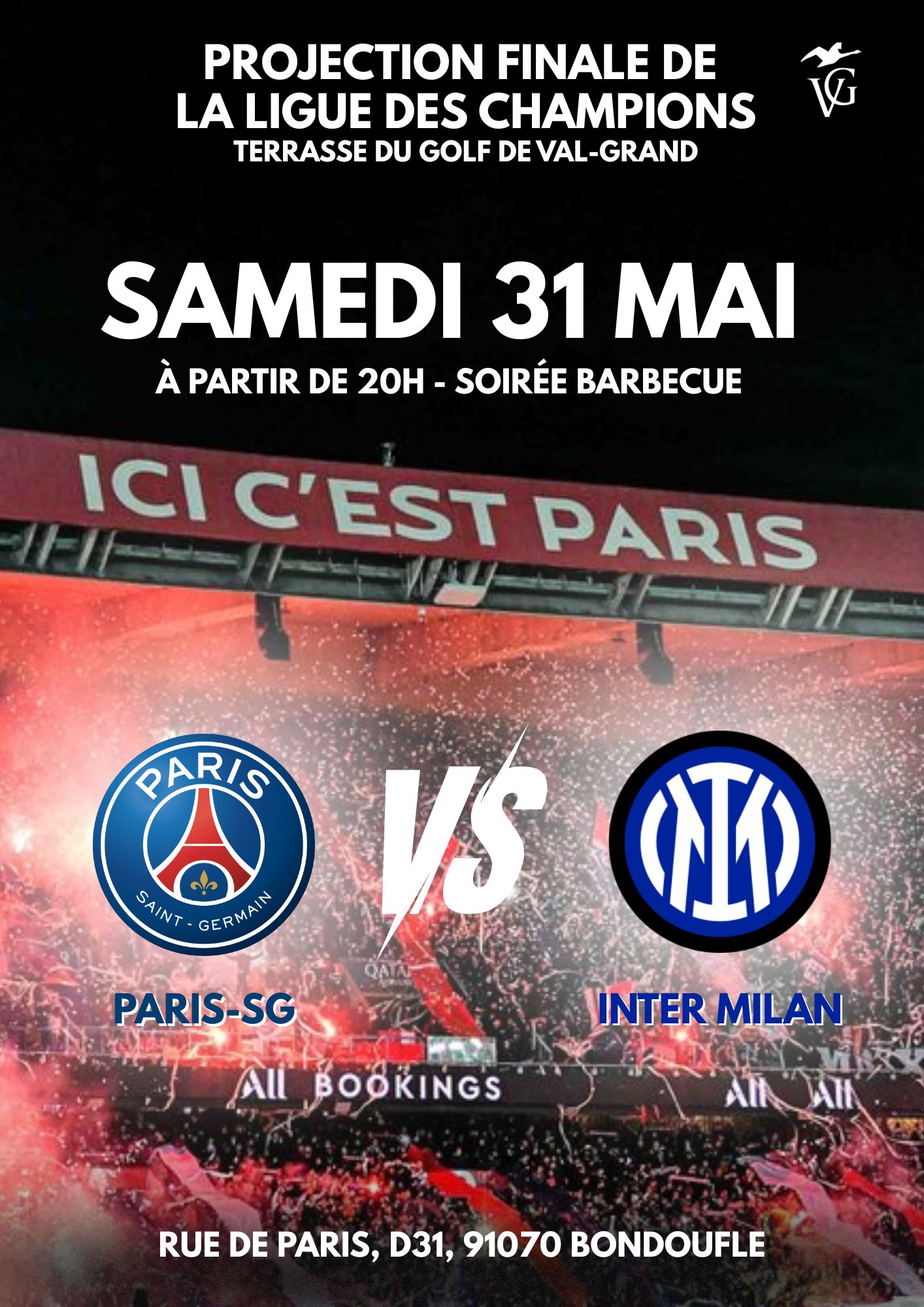 Finale de la Ligue des Champions sur les terrasses du Golf de Val-Grand