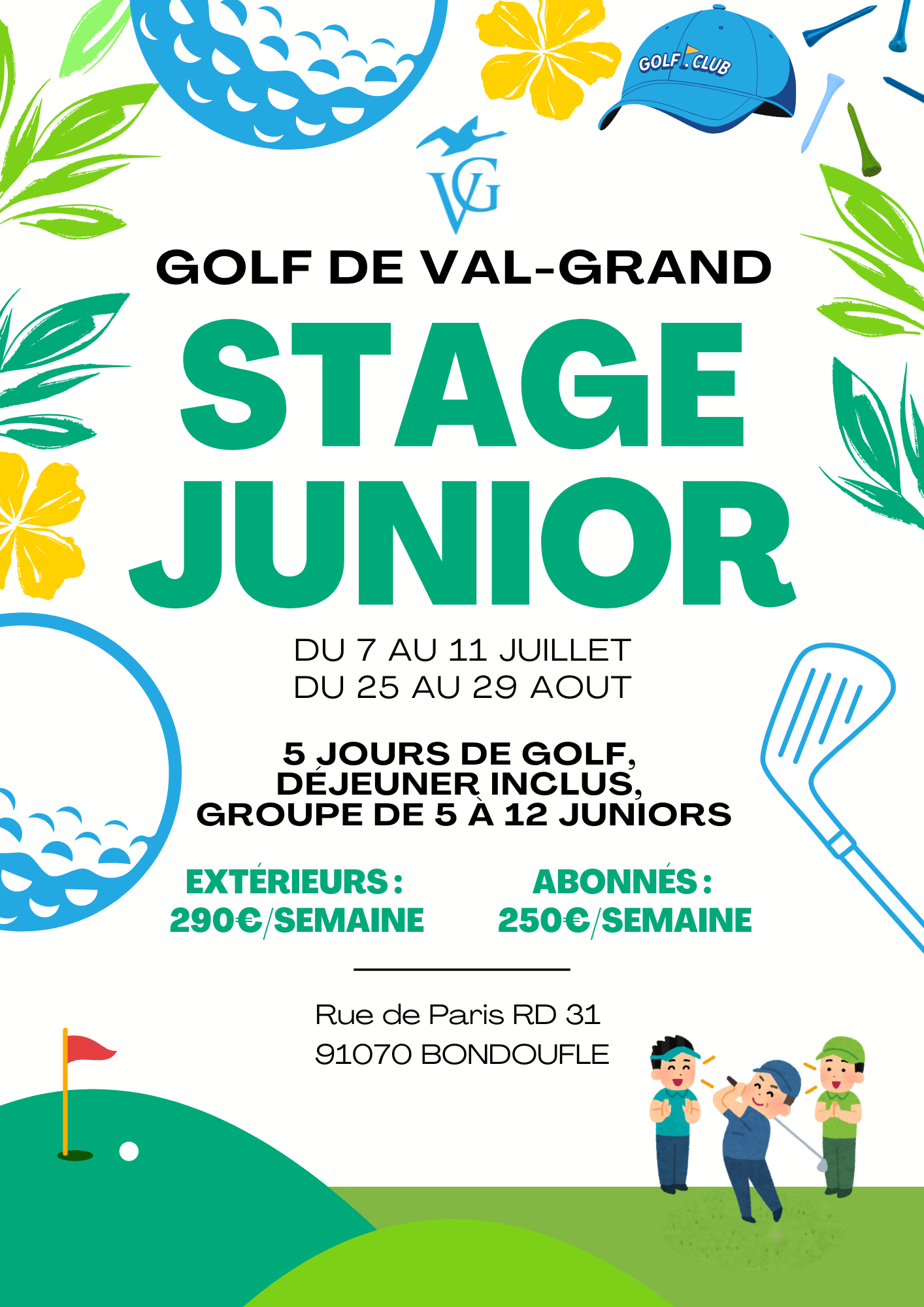 Stage de golf junior – Vacances d’été 2025 !