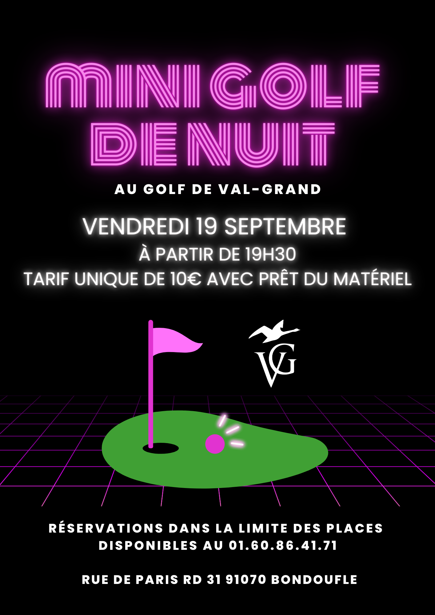 Minigolf de Nuit - Vendredi 19 septembre dès 19h30